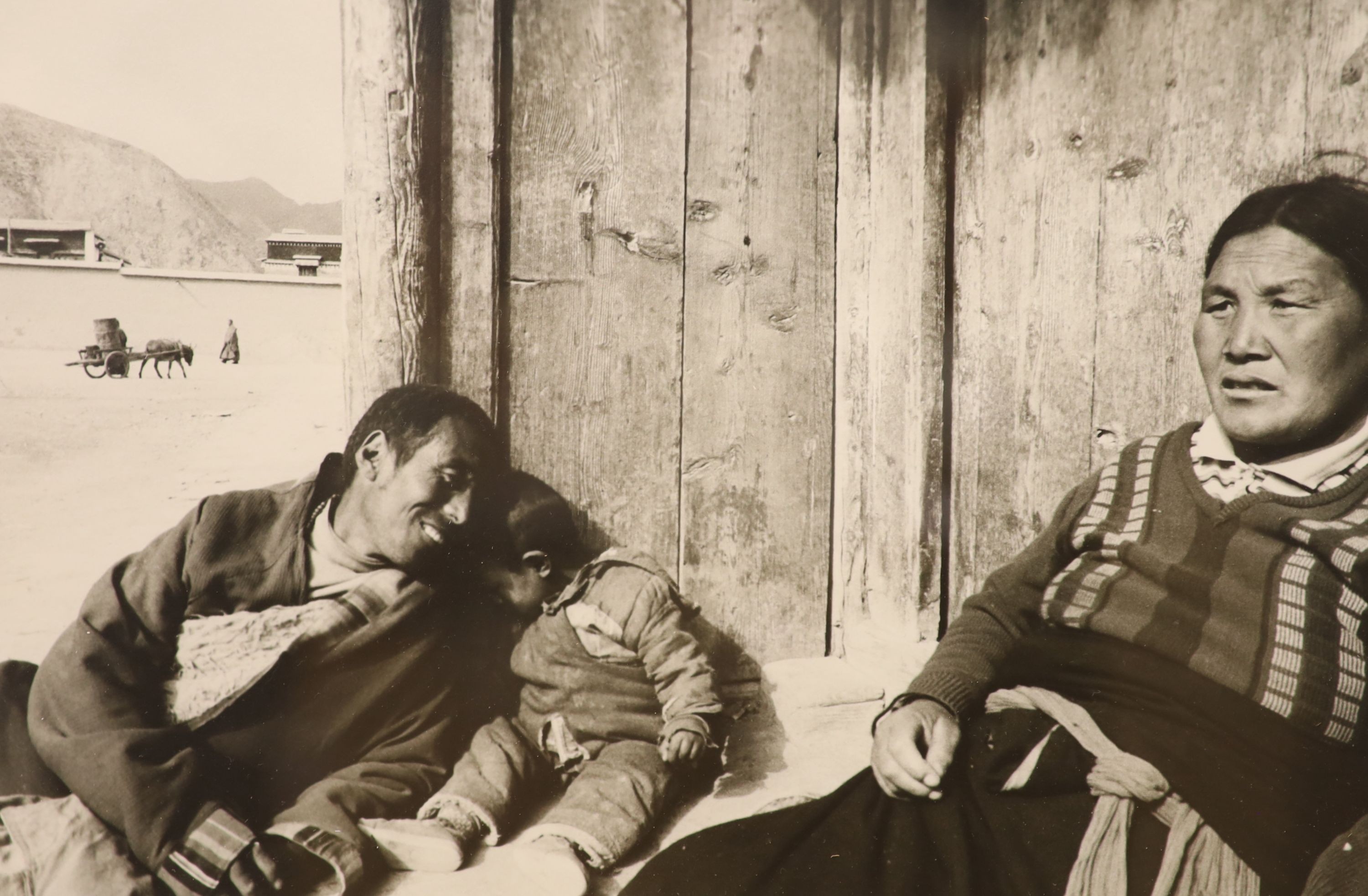 George Rodger, Three framed black and white photographs, North American Indian, Cloaked Figures and Children, 21 x 32cm